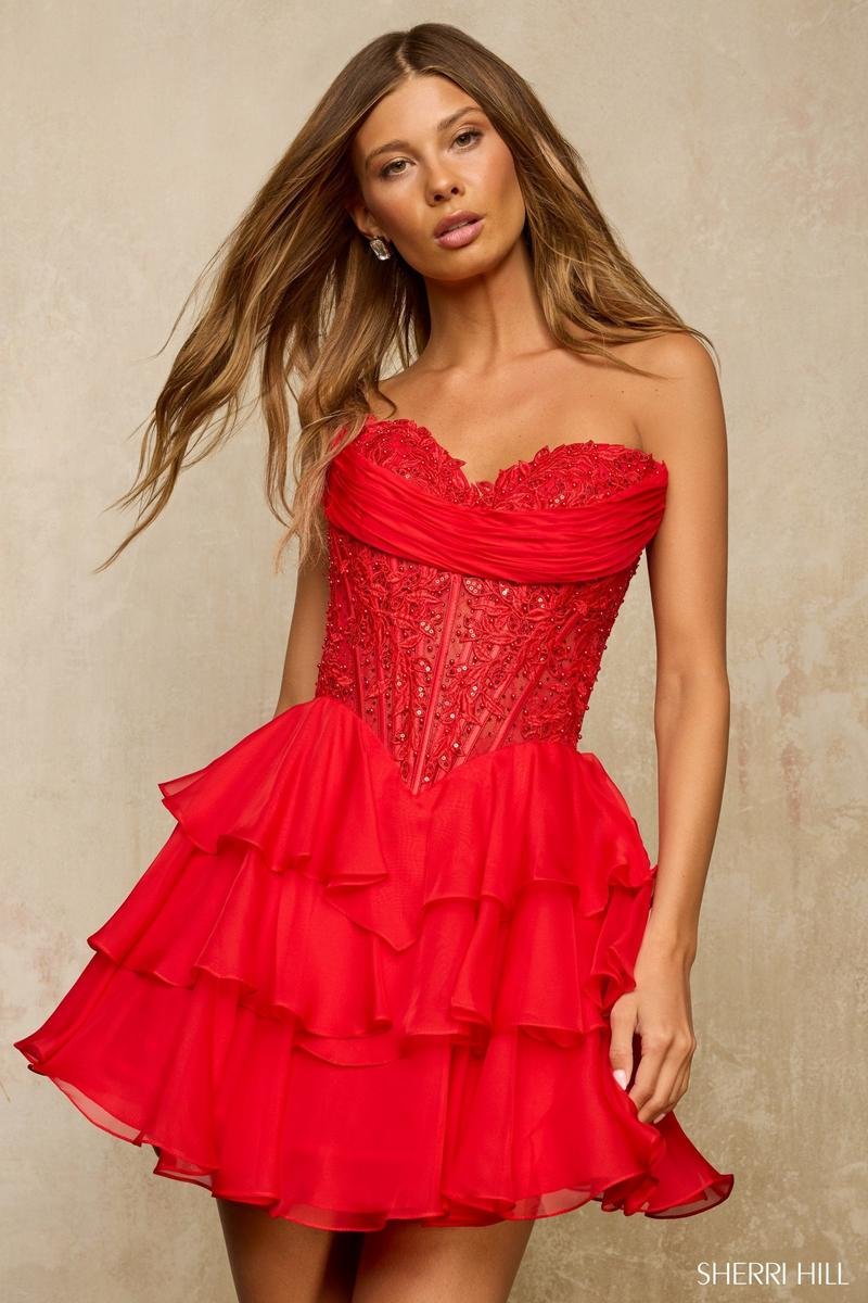 Sherri Hill 57572 Red Prom Dress