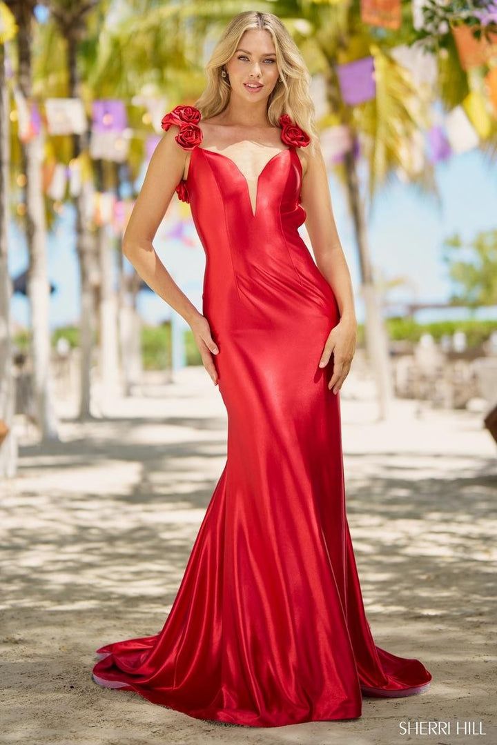 Sherri Hill 56185 Red Prom Dress