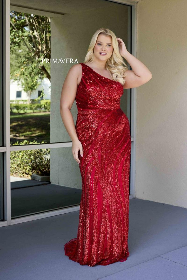 Primavera Couture 14075 Red Prom Dress