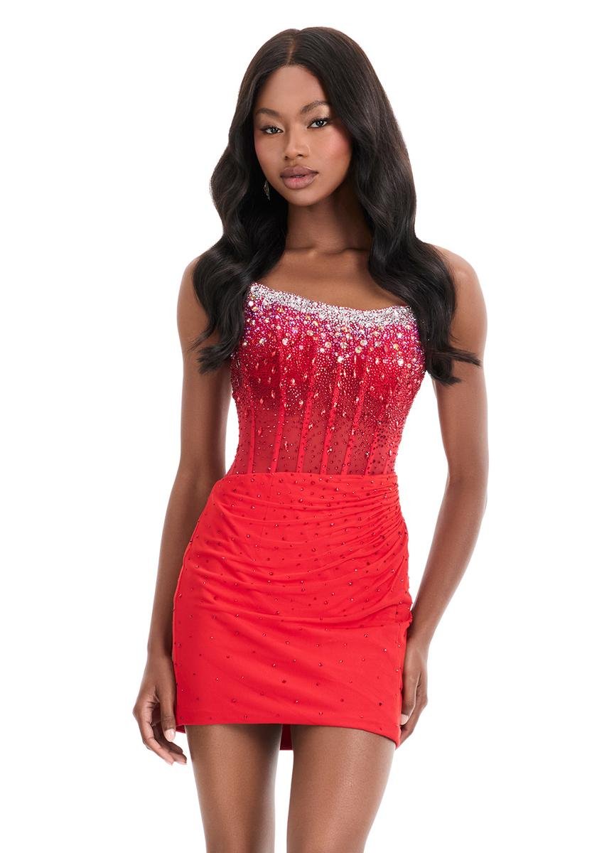 Ashley Lauren 4856 Red Prom Dress