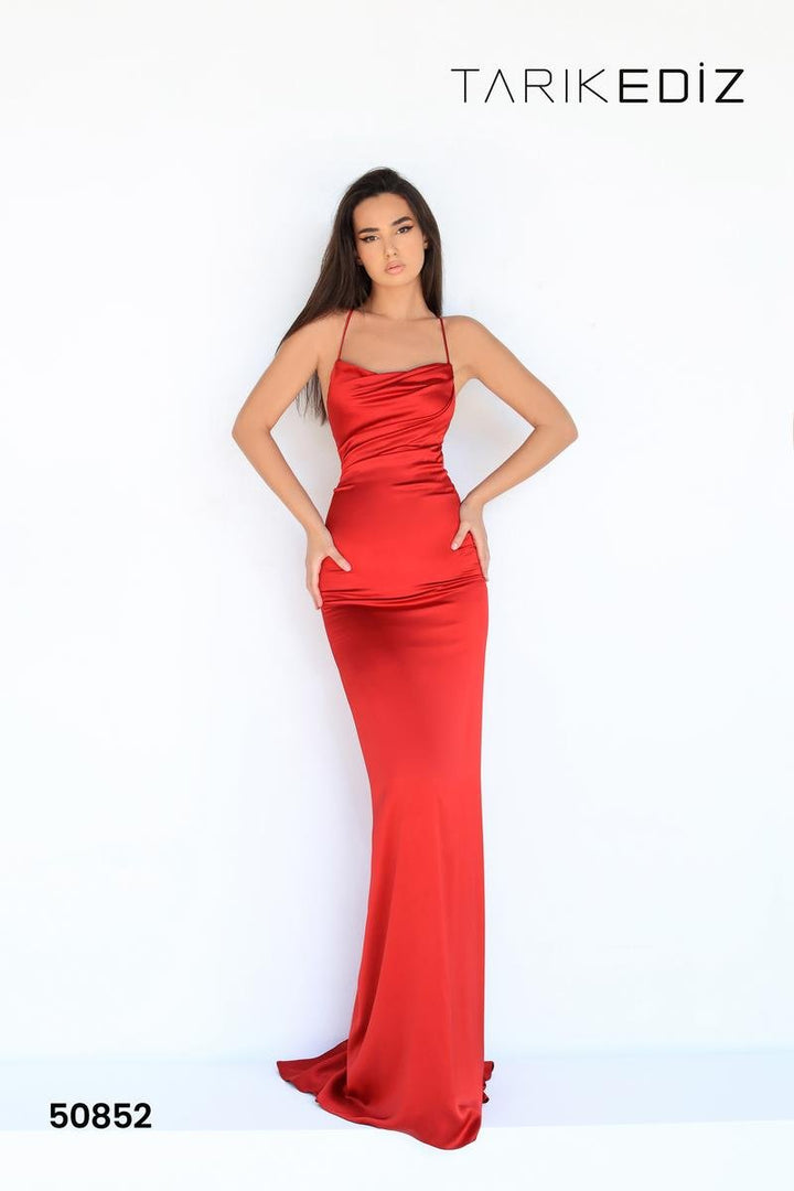 Tarik Ediz 50852 Red Prom Dress