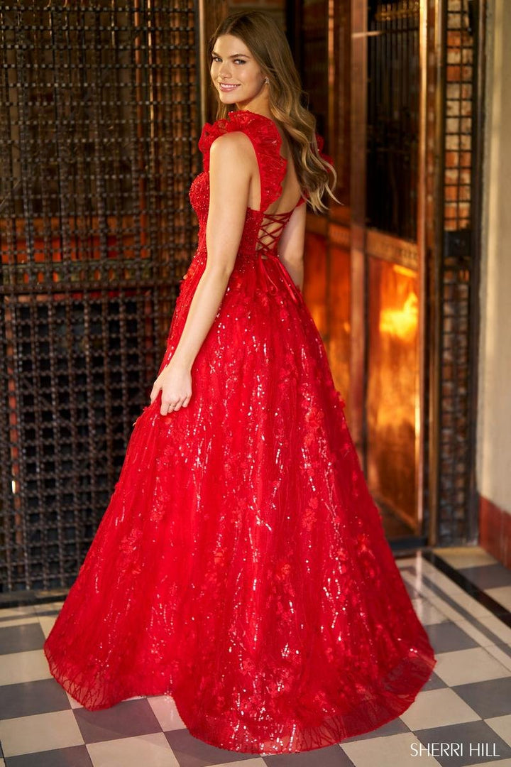 Sherri Hill 56673 Red Prom Dress