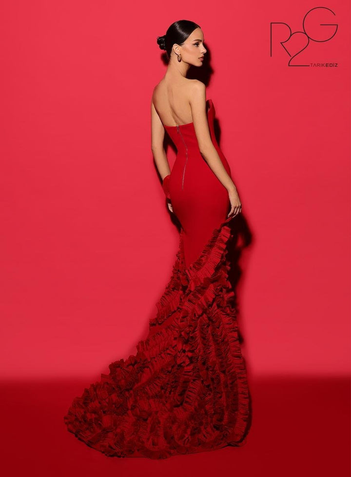 Tarik Ediz 53100 Red Prom Dress