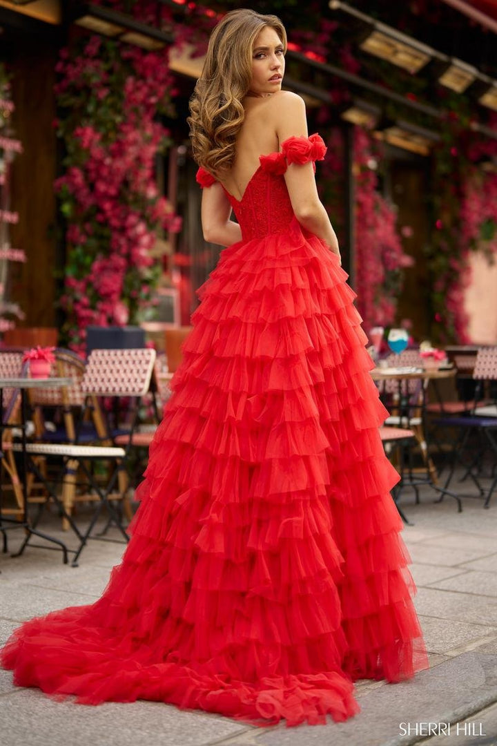Sherri Hill 56968 Red Prom Dress