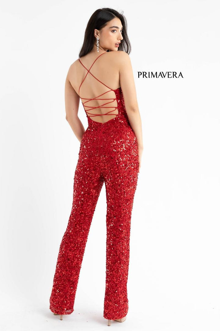 Primavera Couture 3774 Red Prom Dress