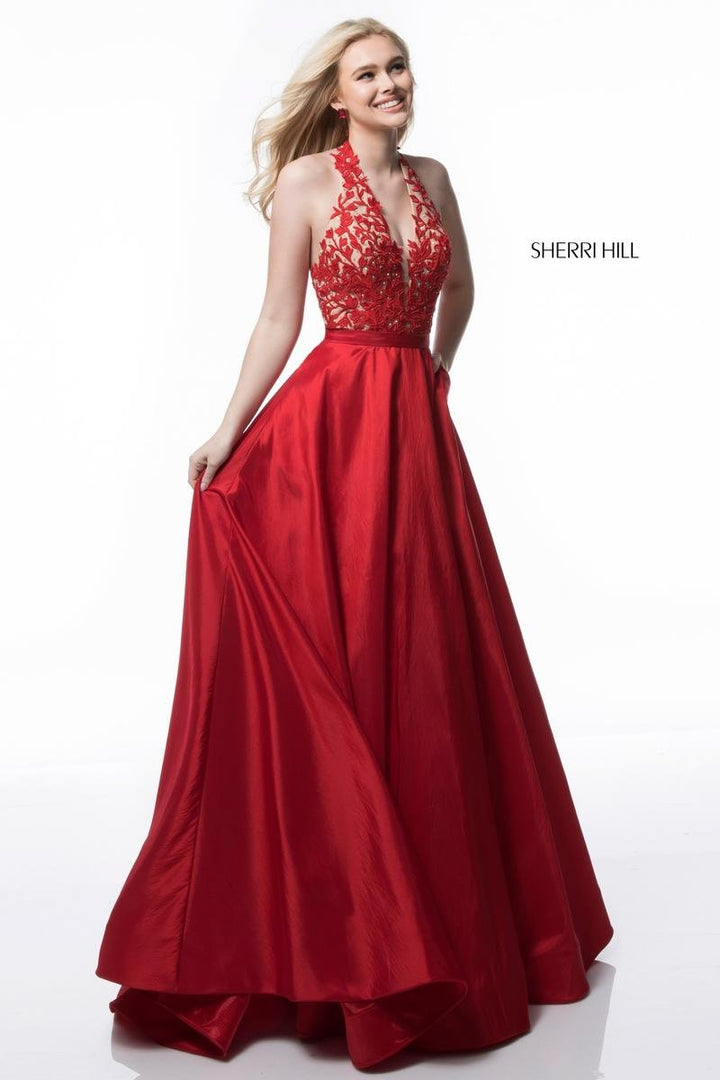 Sherri Hill 51643 Red Prom Dress