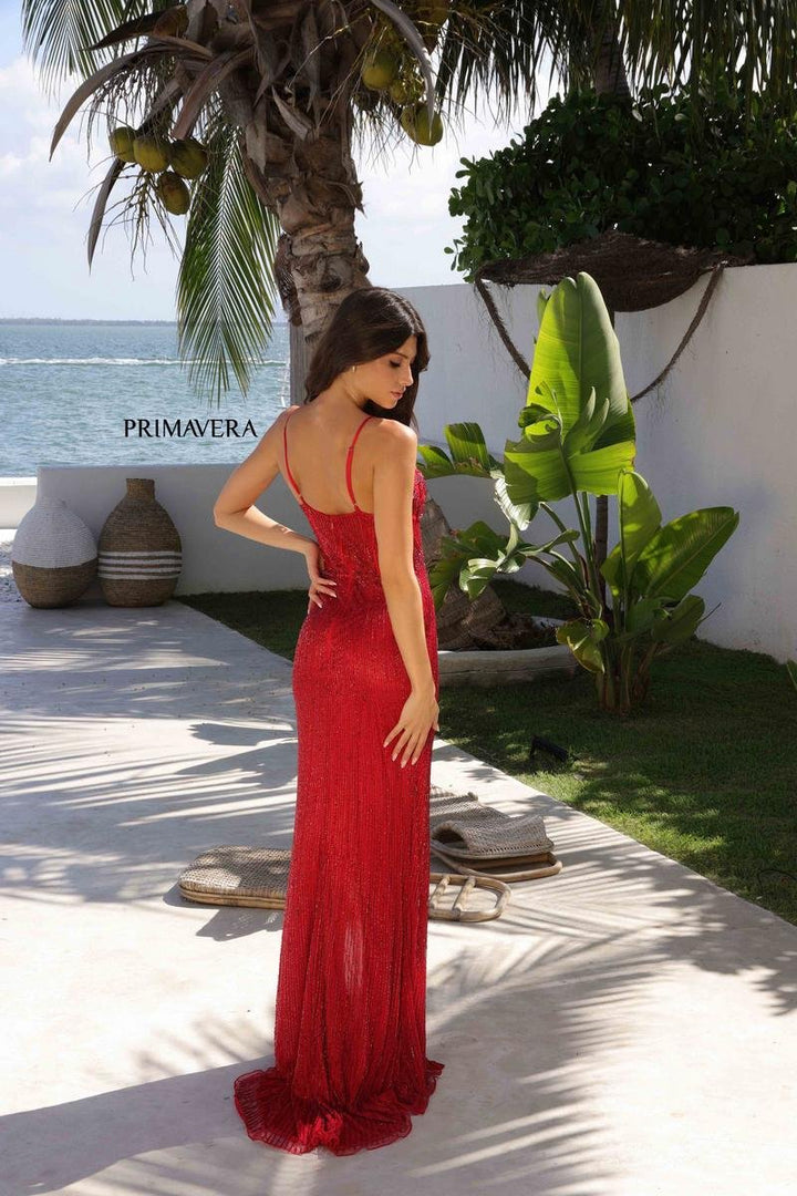 Primavera Couture 4352 Red Prom Dress