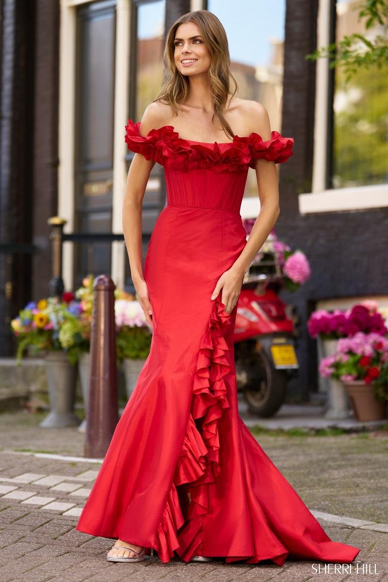 Sherri Hill 56240 Red Prom Dress