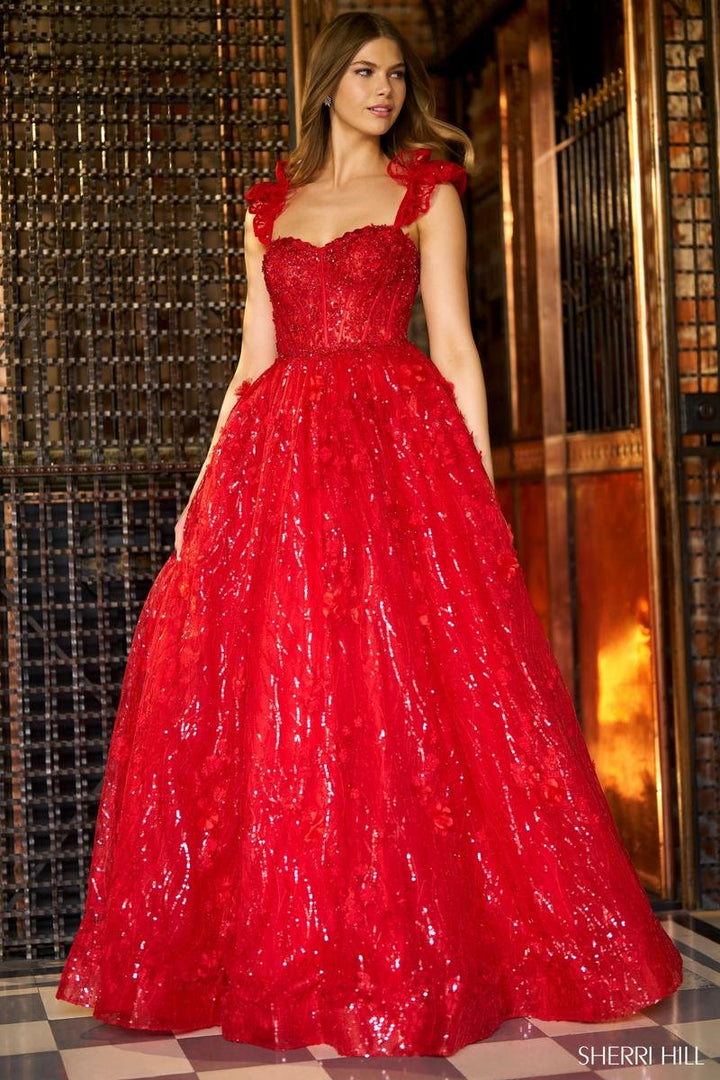 Sherri Hill 56673 Red Prom Dress
