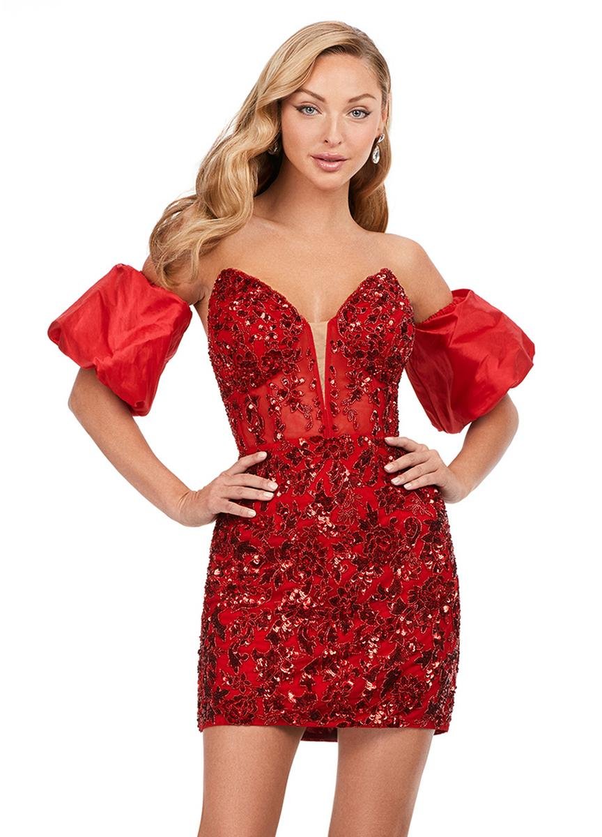 Ashley Lauren 4614 Red Prom Dress