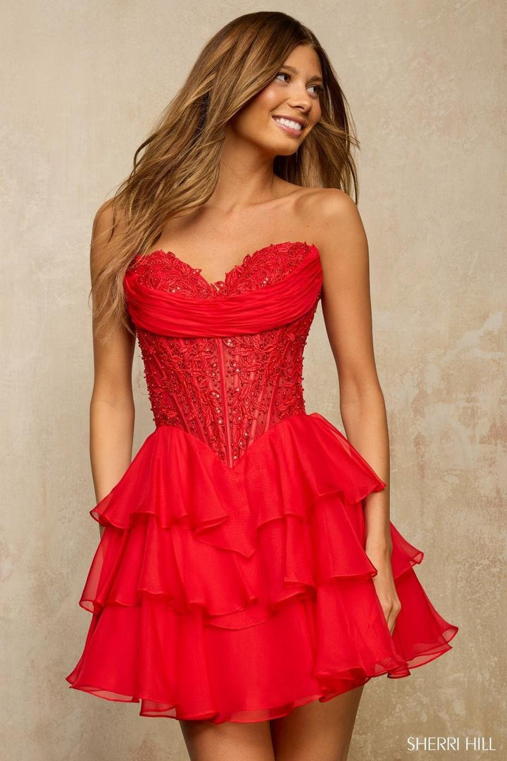 Sherri Hill 57572 Red Prom Dress