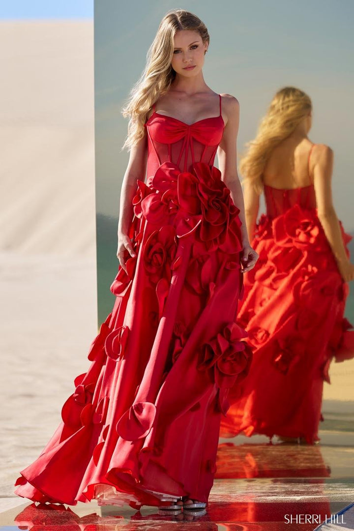 Sherri Hill 56763 Red Prom Dress