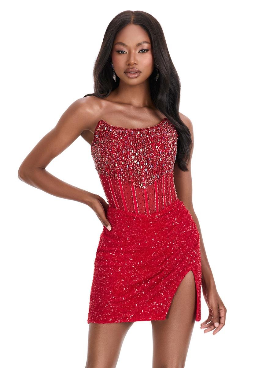Ashley Lauren 4564 Red Prom Dress