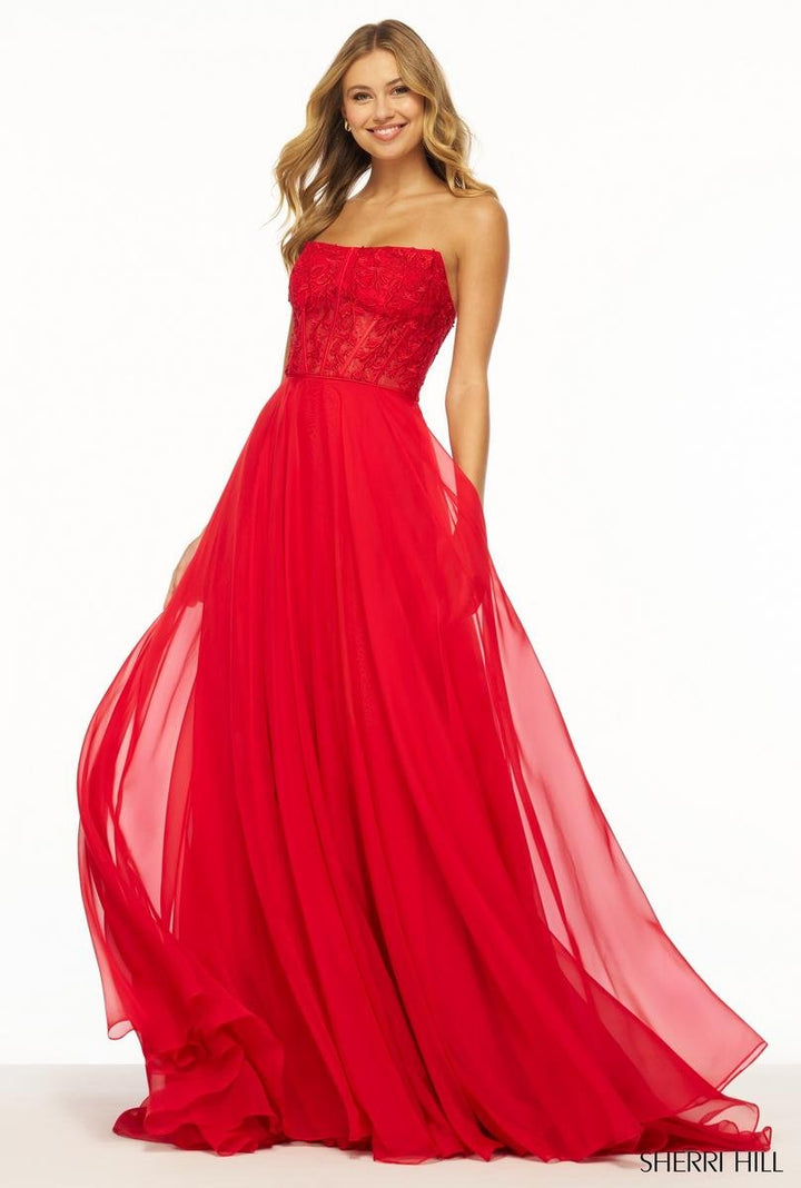 Sherri Hill 56088 Red Prom Dress