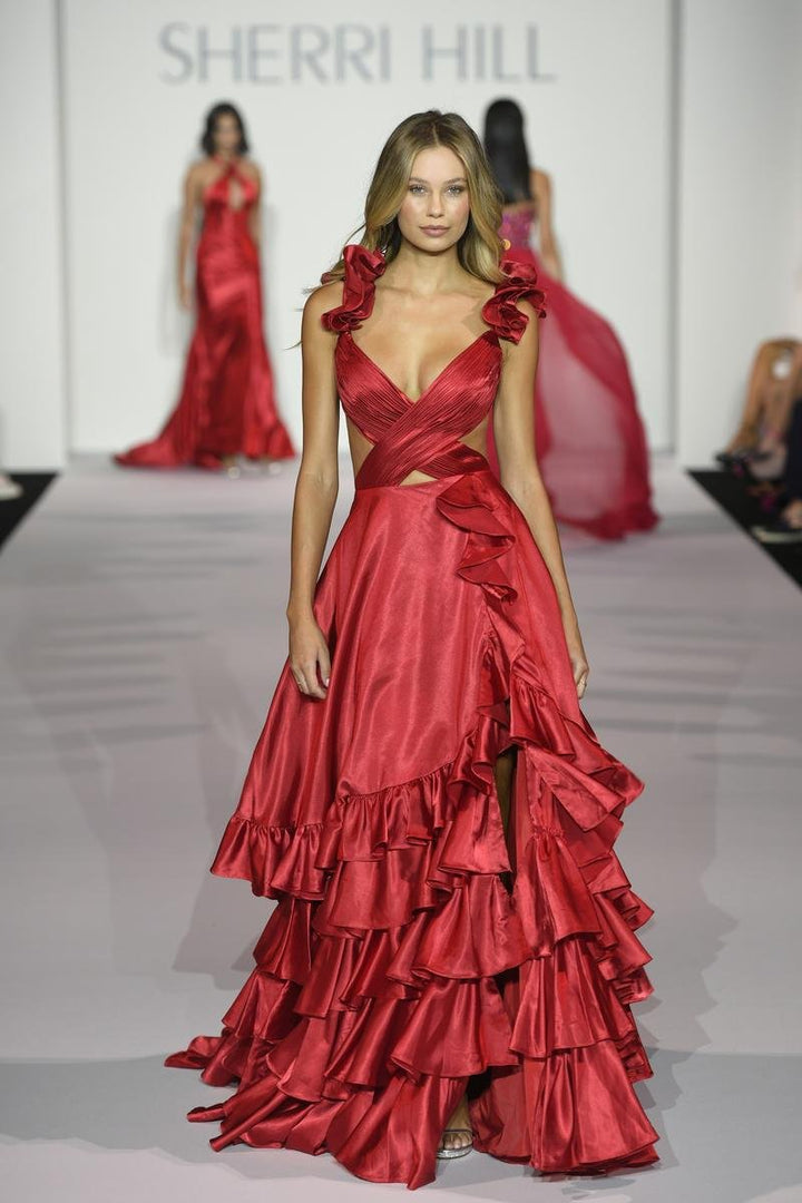 Sherri Hill 56057 Red Prom Dress