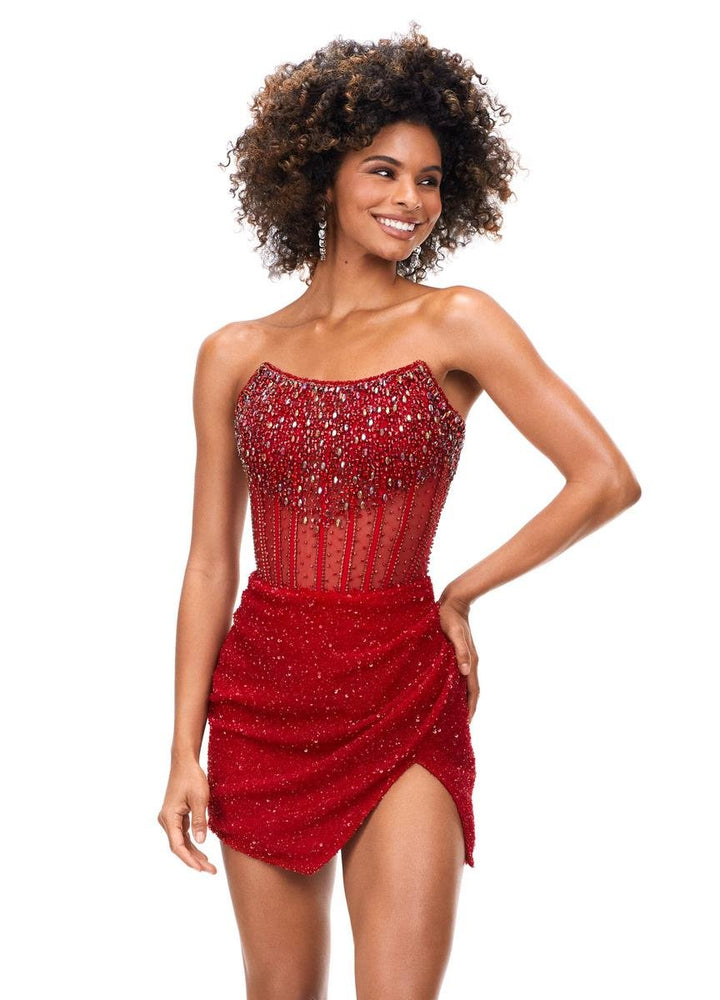 Ashley Lauren 4564 Red Prom Dress