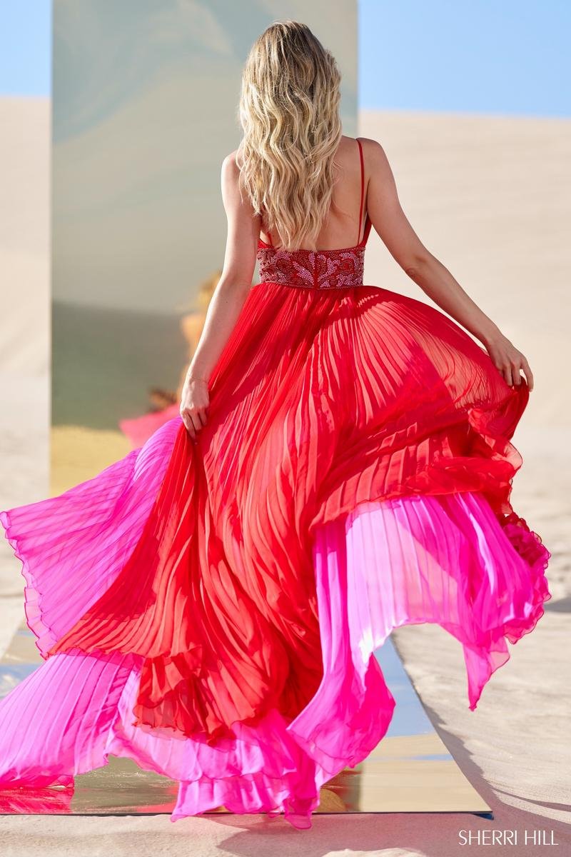 Sherri Hill 56700 Red Fuchsia Prom Dress