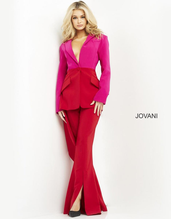 Jovani 04148 Red Fuchsia Prom Dress