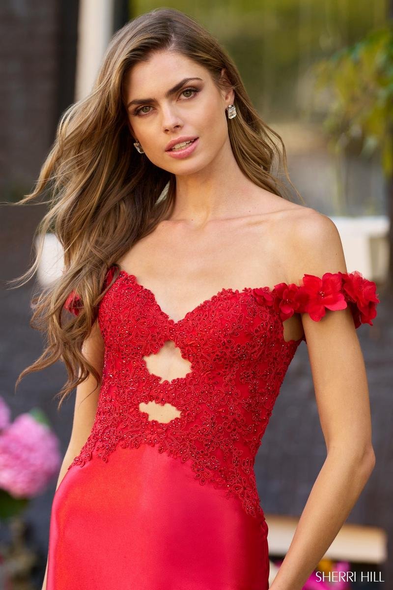 Sherri Hill 56200 Red Red Prom Dress