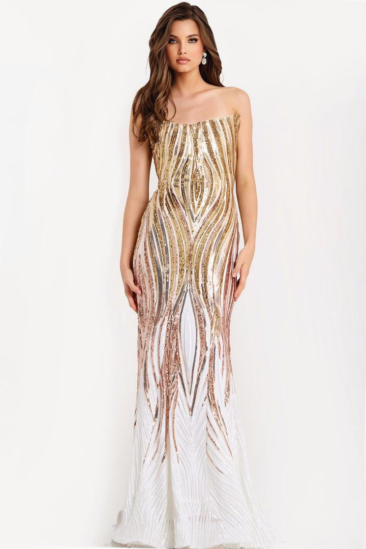 Jovani 43854 — Rose/Champagne