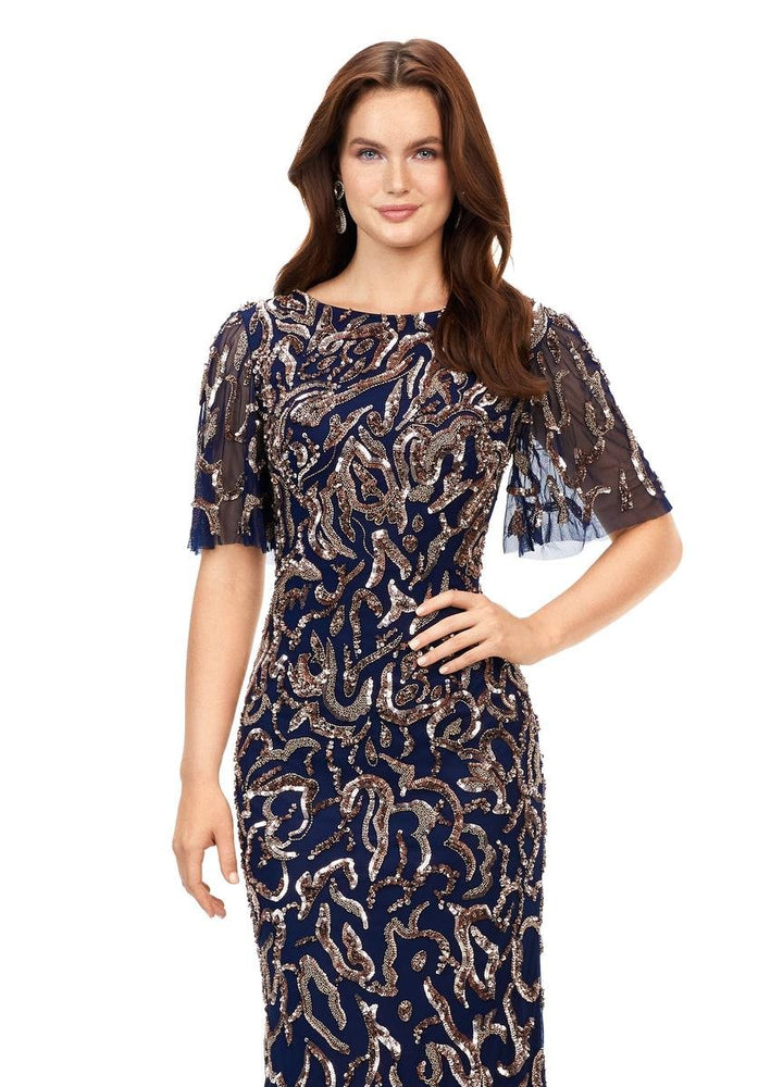 Ashley Lauren 11216 — Rose Gold/Navy