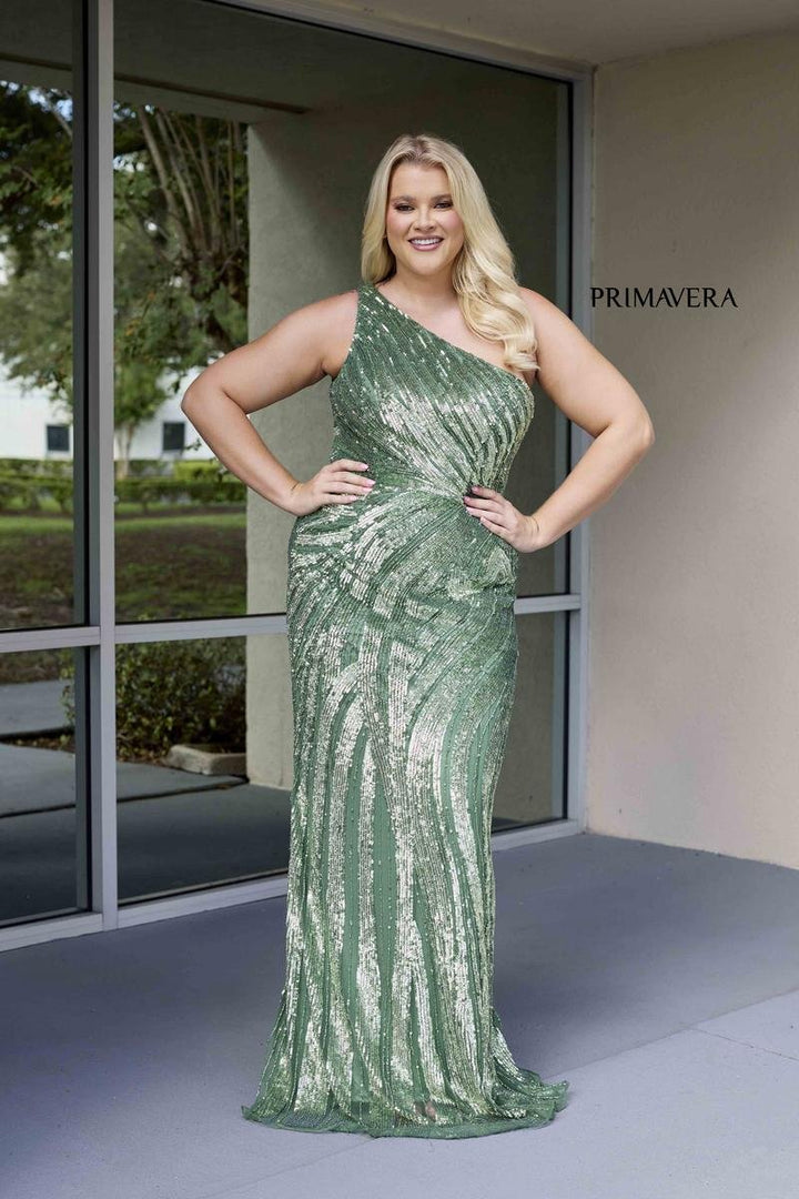 Primavera Couture 14075 Sage Green Prom Dress