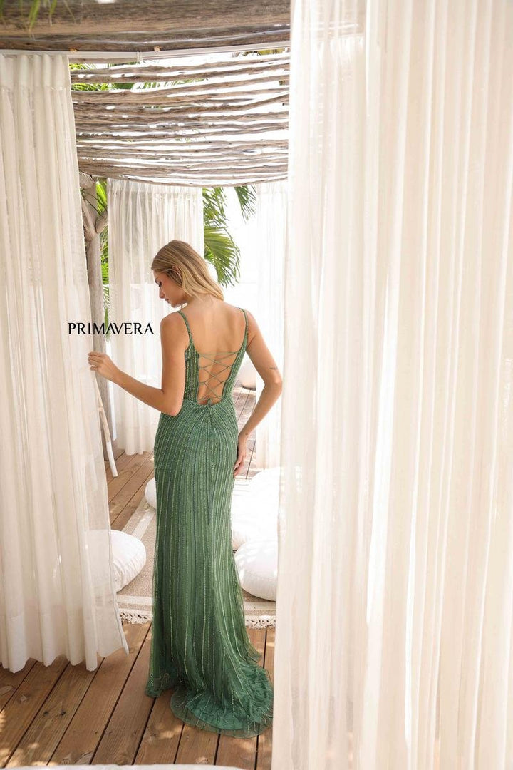 Primavera Couture 4355 Sage Green Prom Dress