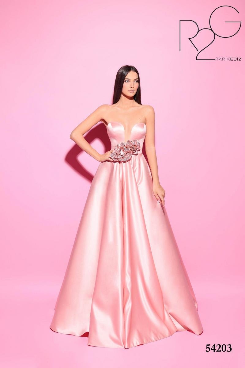 Tarik Ediz 54203 Salmon Prom Dress