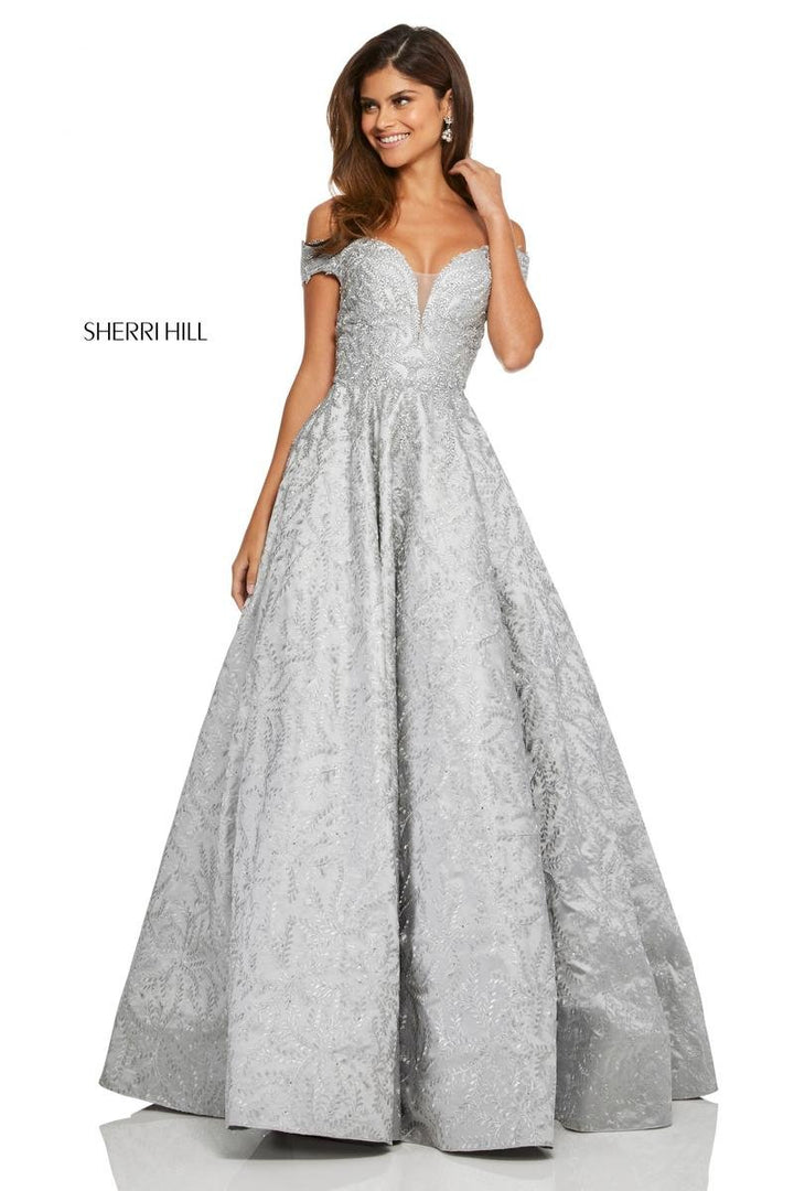 Sherri Hill 52507 Silver Prom Dress
