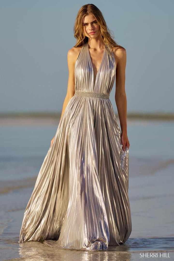 Sherri Hill 56112 Silver Prom Dress