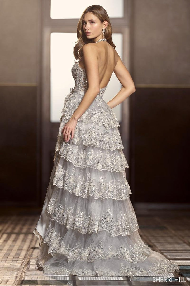 Sherri Hill 56706 Silver Prom Dress