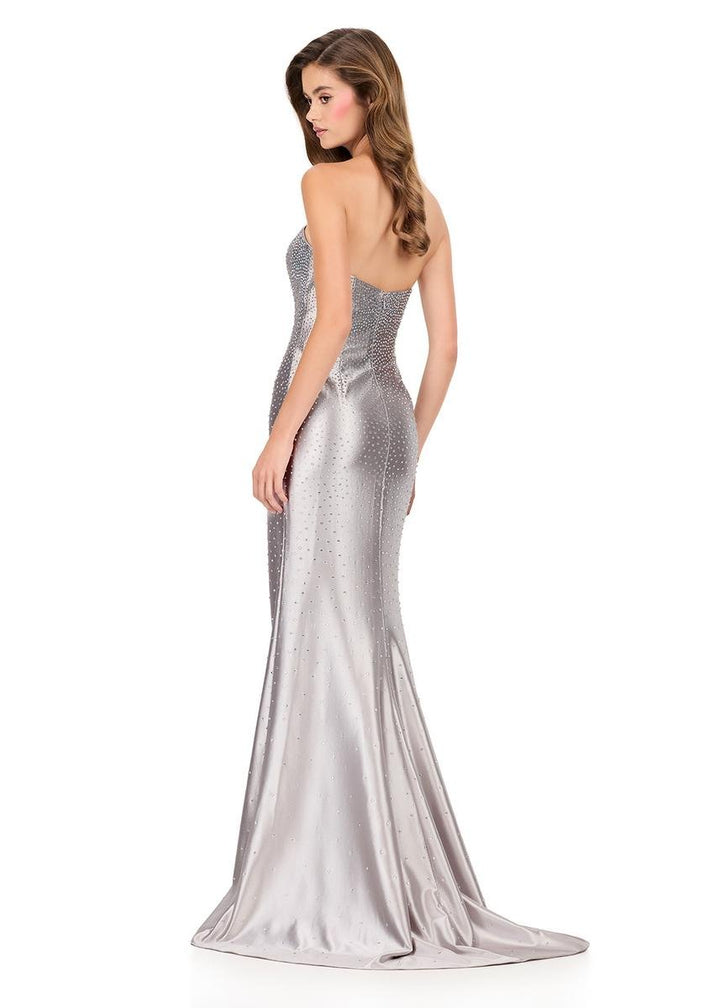 Ashley Lauren 12200 Silver Prom Dress