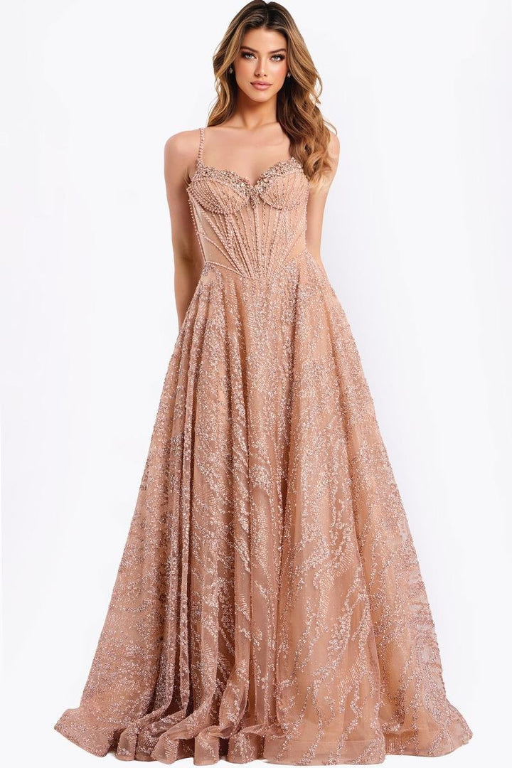 Jovani 48365 — Silver/Nude