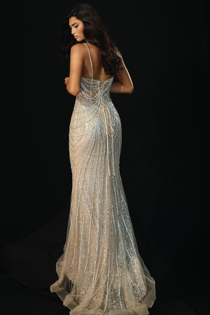Jovani 49718 — Silver/Nude