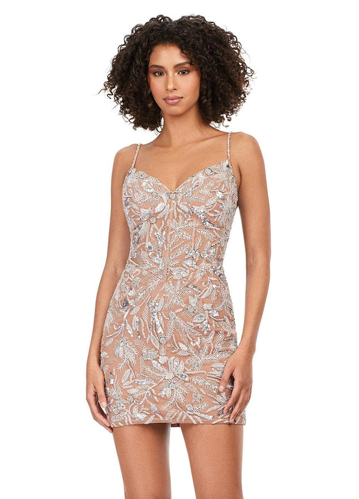 Ashley Lauren 4605 — Silver/Nude