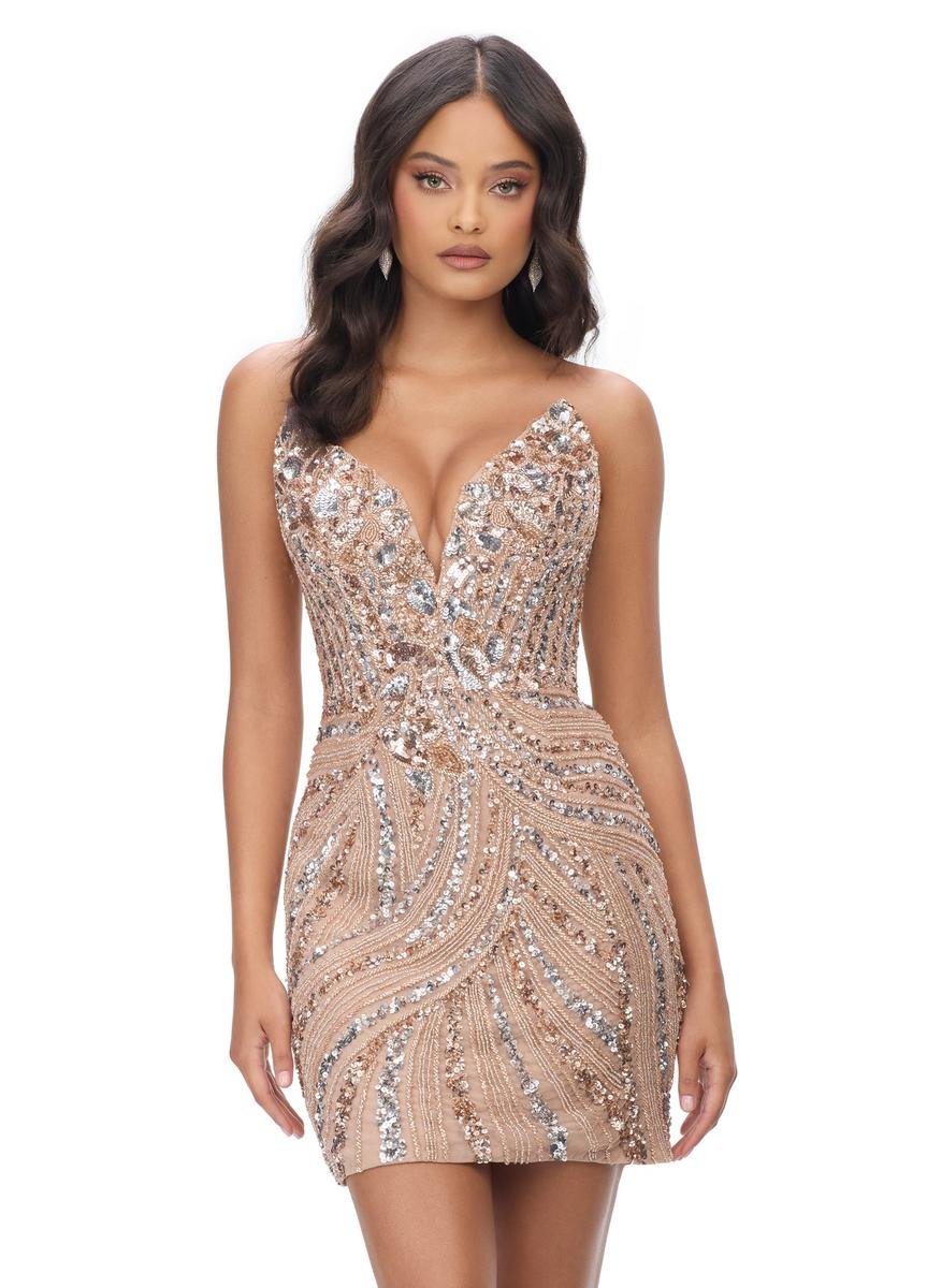 Ashley Lauren 4500 Sky Nude Prom Dress