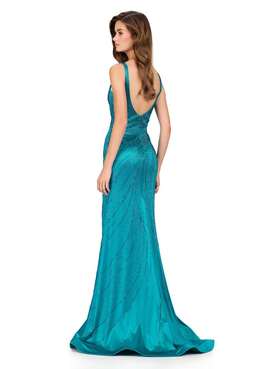 Ashley Lauren 12203 Teal Prom Dress