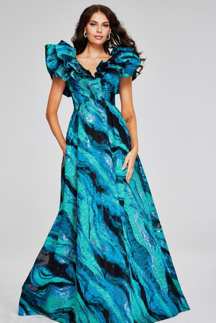 Jovani 40696 — Teal/Multi