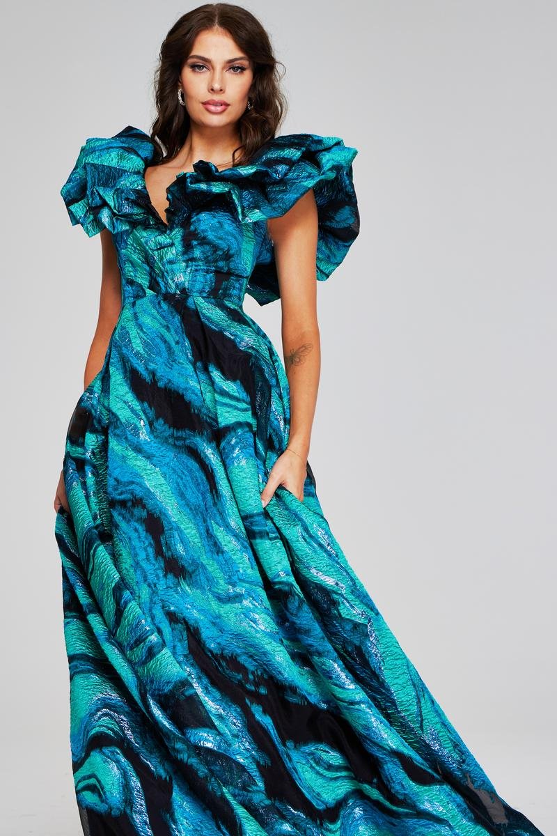 Jovani 40696 — Teal/Multi
