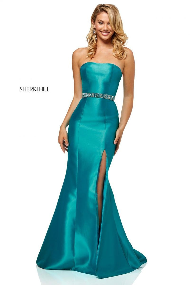 Sherri Hill 52541 Turquoise Prom Dress