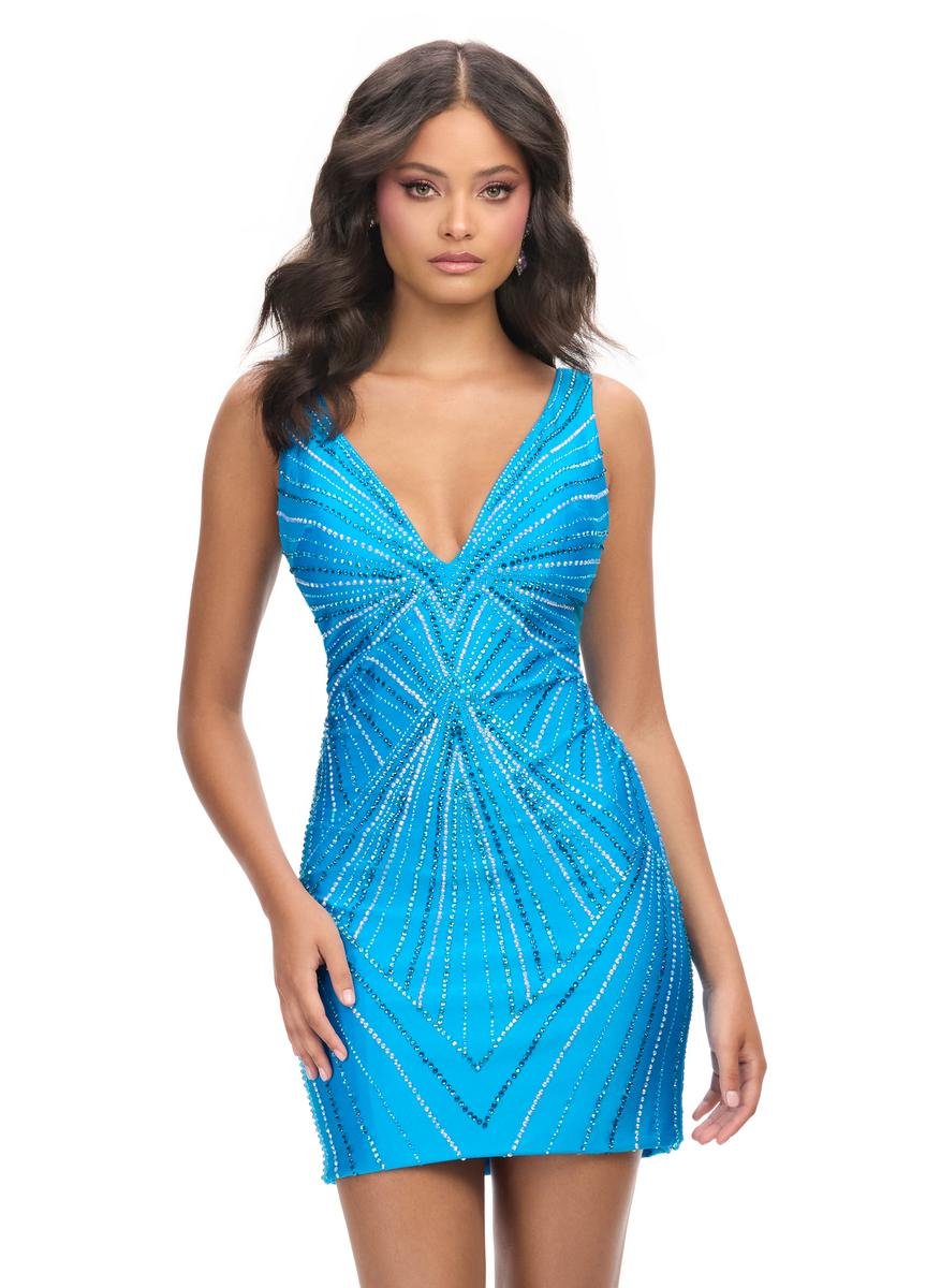 Ashley Lauren 4723 Turquoise Prom Dress
