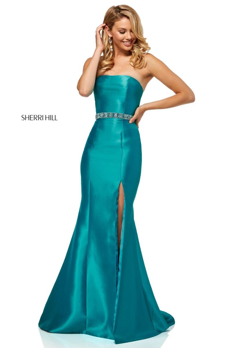Sherri Hill 52541 Turquoise Prom Dress