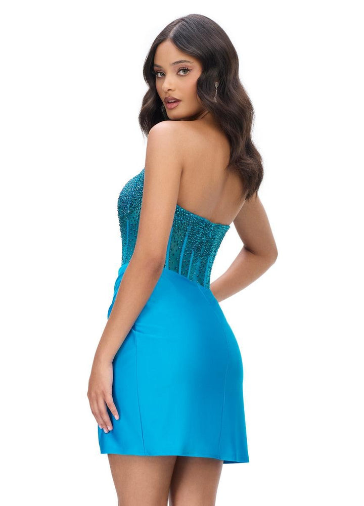 Ashley Lauren 4686 Turquoise Prom Dress