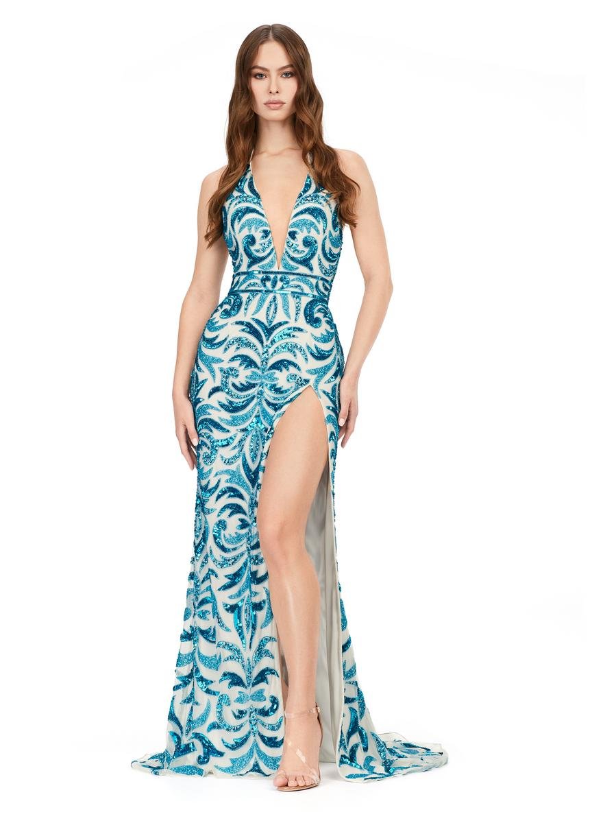 Ashley Lauren 11283 — Turquoise/Ivory