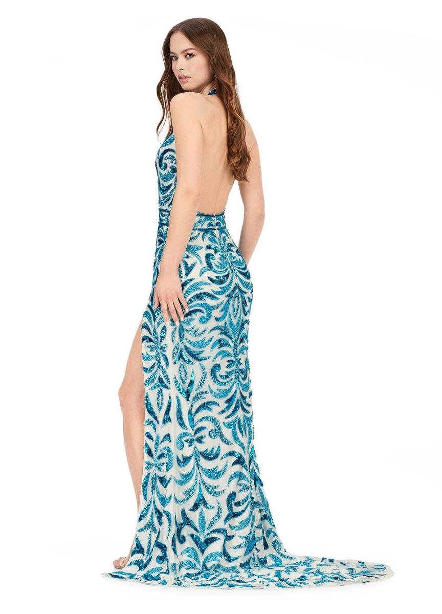 Ashley Lauren 11283 — Turquoise/Ivory