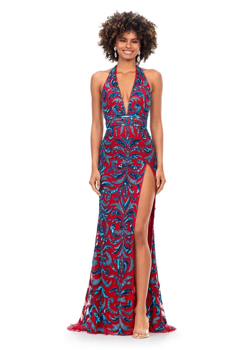 Ashley Lauren 11283 — Turquoise/Red