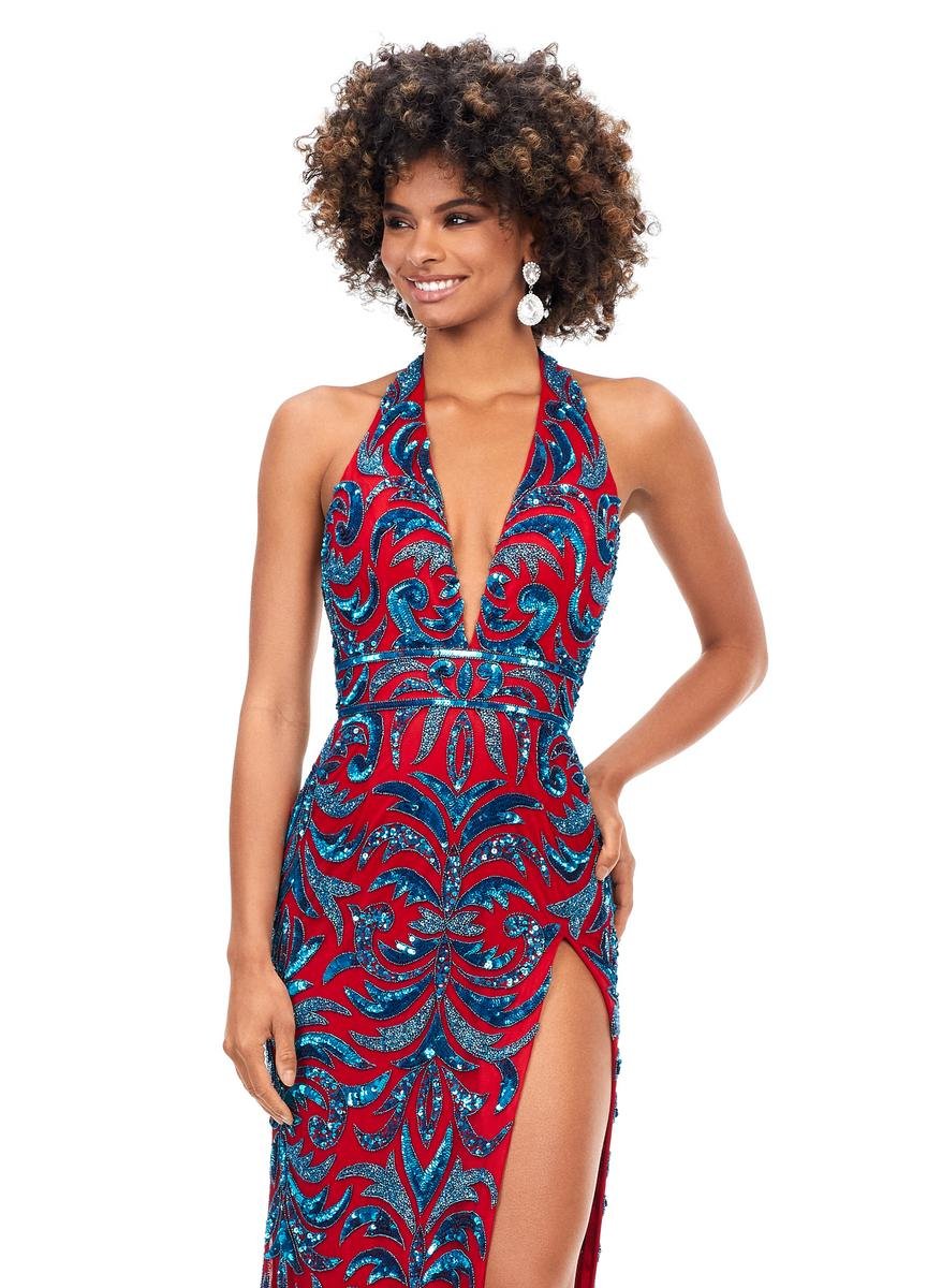 Ashley Lauren 11283 — Turquoise/Red