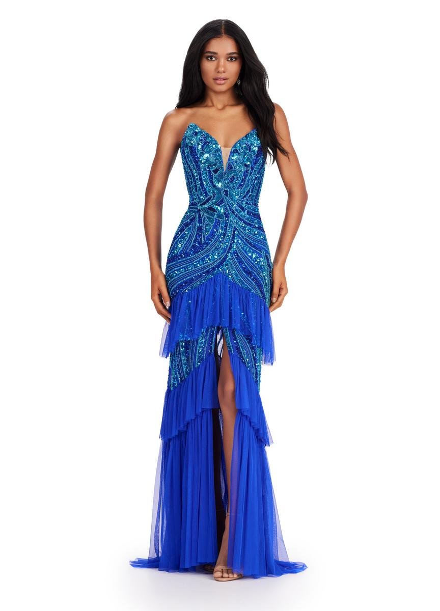 Ashley Lauren 11438 Turquoise Royal Prom Dress