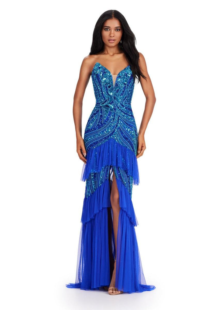 Ashley Lauren 11438 Turquoise Royal Prom Dress