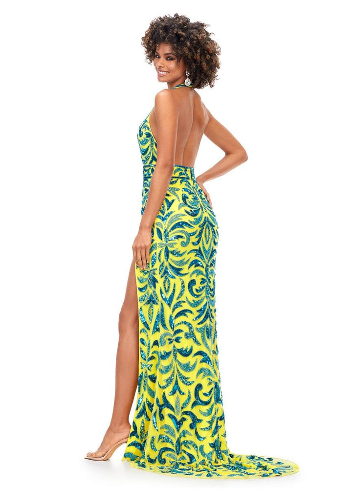 Ashley Lauren 11283 — Turquoise/Yellow